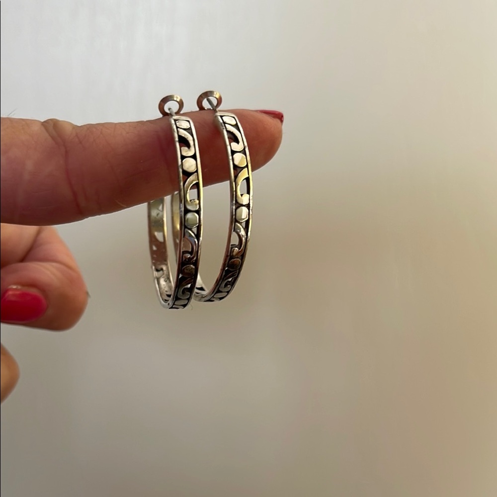Brighton Elegant Silver Hoop Earrings